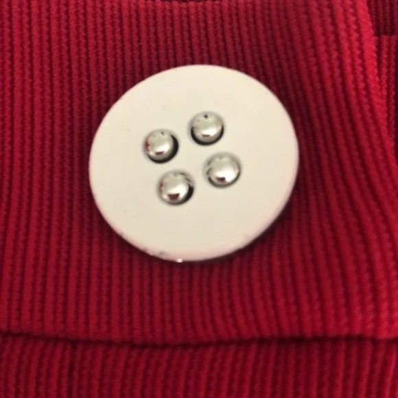 NWOT Nuvula New York Red pink and burgundy patchwork designer pants size L 10 - Picture 7 of 7